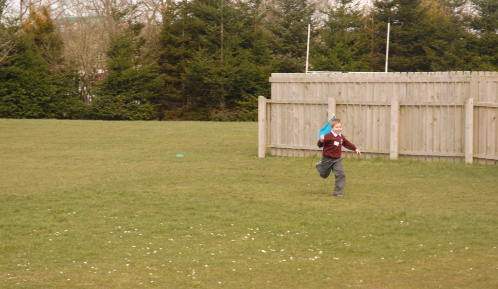 Aaron runs fast with the kite, we thought he was going to take off!