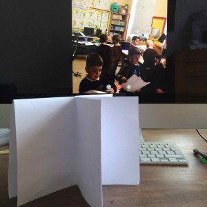 Lastly we had a go at making a simple sketchbook, using A3 paper and several folds... 
