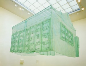 an image of the artist Do-Ho Suh suspended fabric house