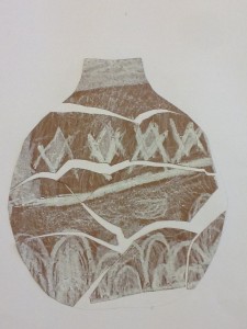 Pot made from shard drawing